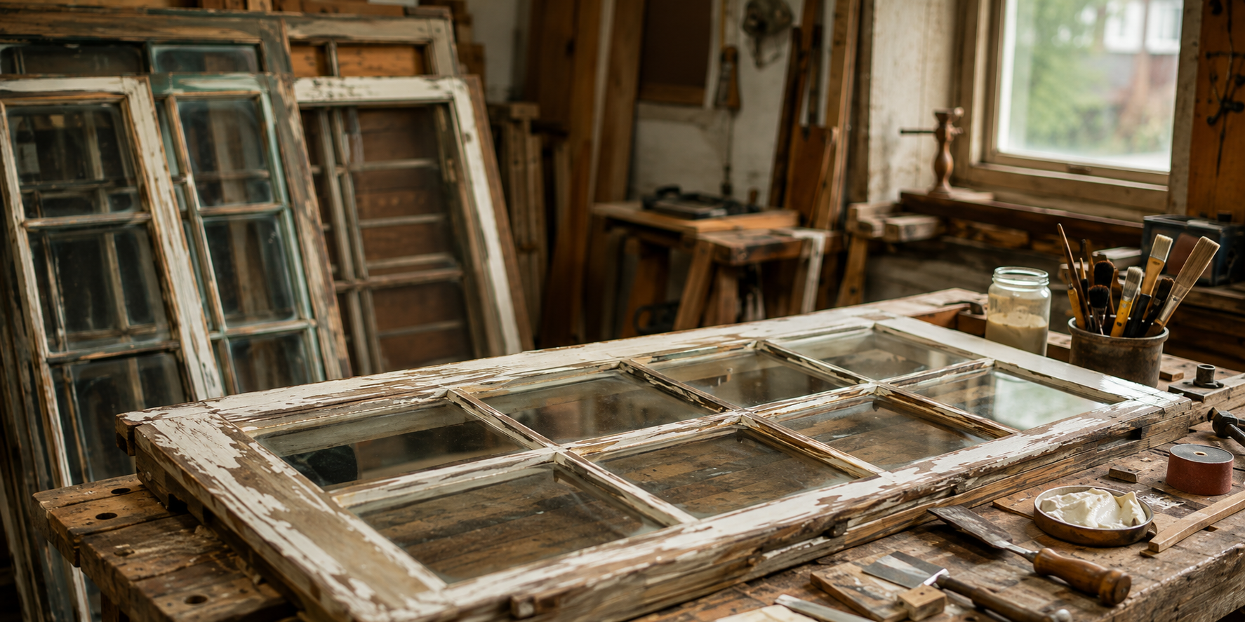 Wood door and frame restoration by Window Revival